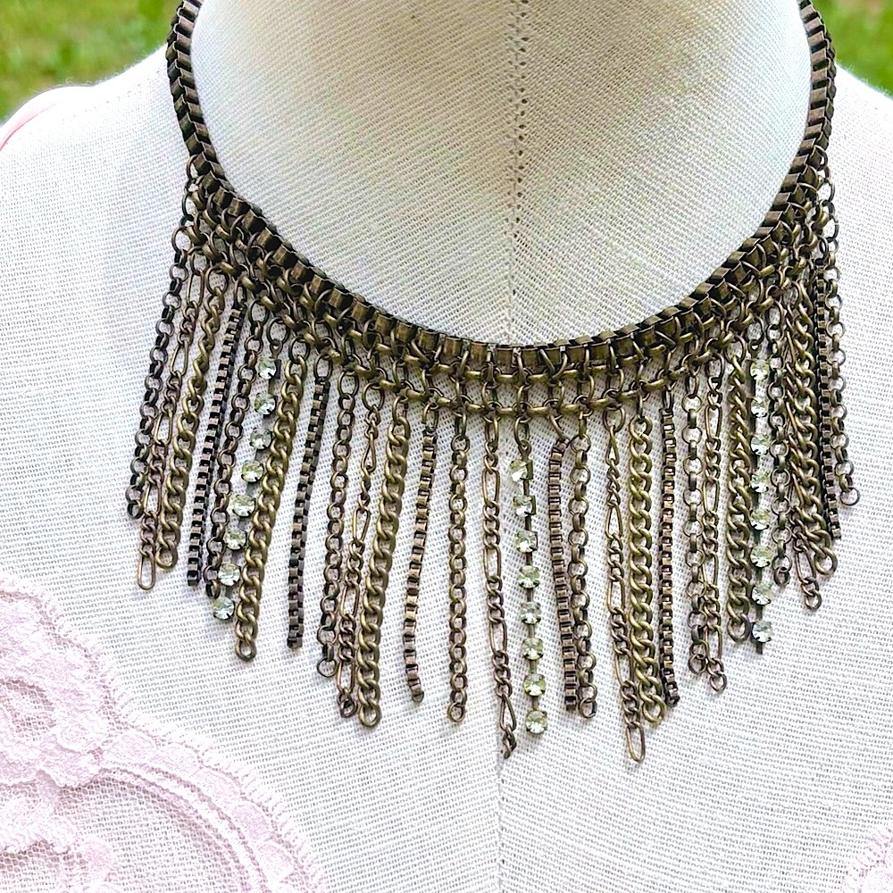 American Eagle Antique Bronze Chainmail Style Necklace!